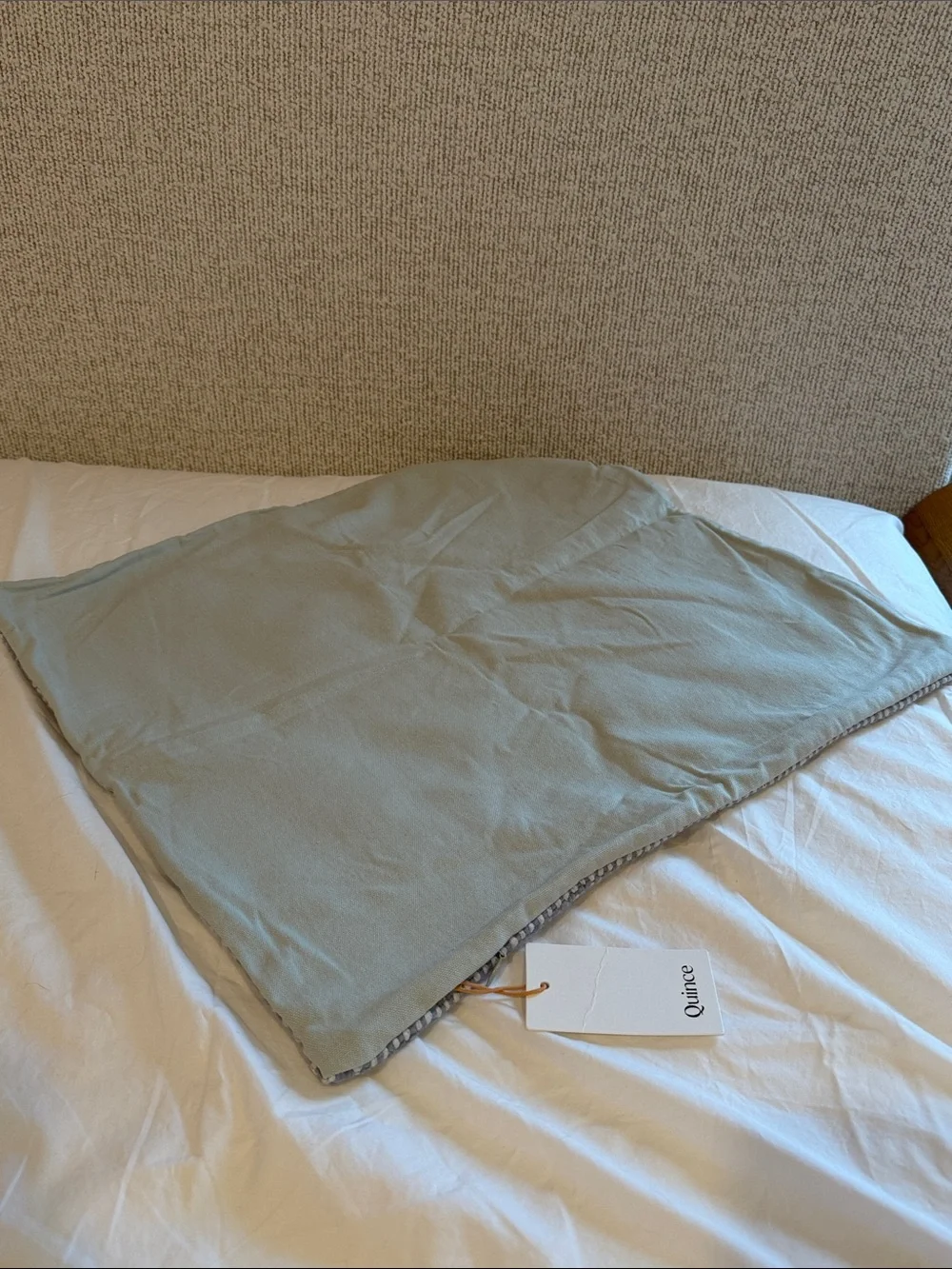 Quince Wool Linen Textured Pillow Cover Blue and White